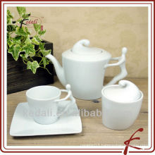 High quality white color porcelain tea set